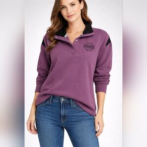 PINK Victoria's Secret Women's Purple Quarter-Zip Pullover